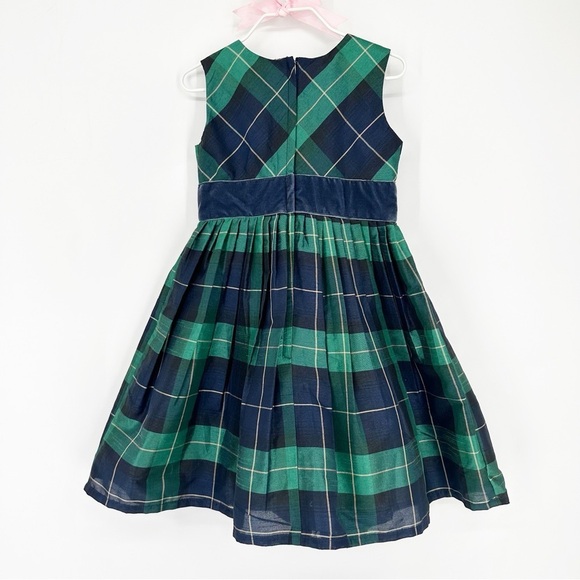 NWT Hope & Henry Tafetta Christmas Holiday Bow Front Plaid Party Dress Sz 4 - Picture 3 of 5